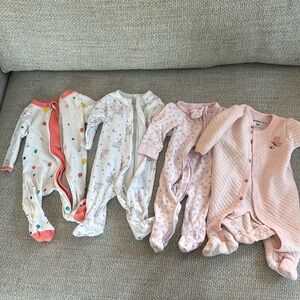 Newborn Bodysuits/PJs/Footies - 3 zip and 1 button